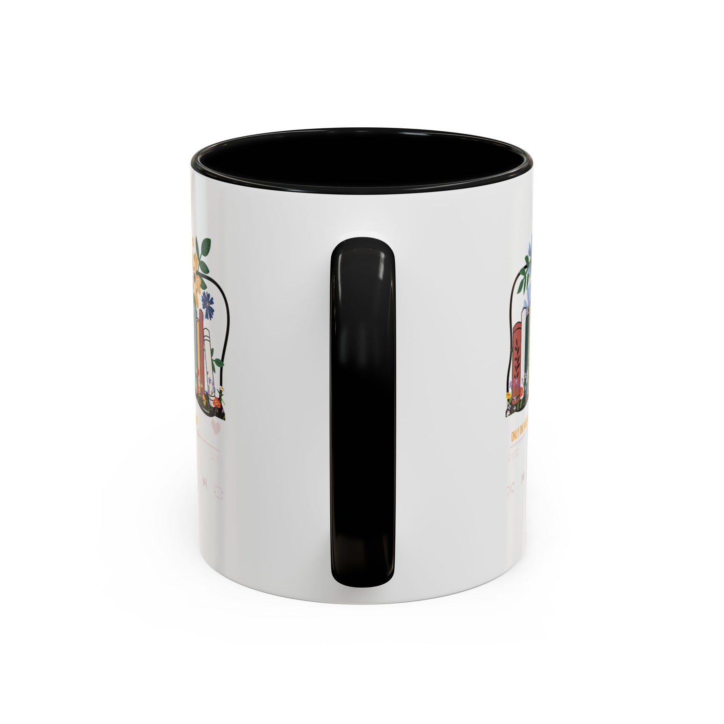 Book Lover's Accent Coffee Mug - Floral Design, Reading Gifts for Bibliophiles, Cozy Mornings, Home Office Decor, Literary Enthusiasts