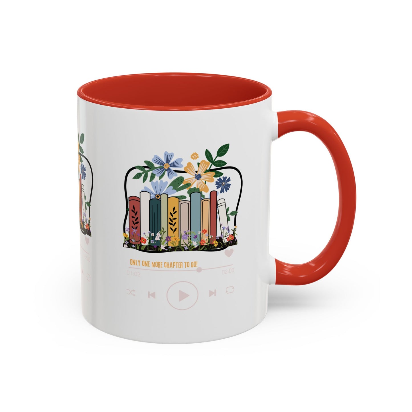 Book Lover's Accent Coffee Mug - Floral Design, Reading Gifts for Bibliophiles, Cozy Mornings, Home Office Decor, Literary Enthusiasts