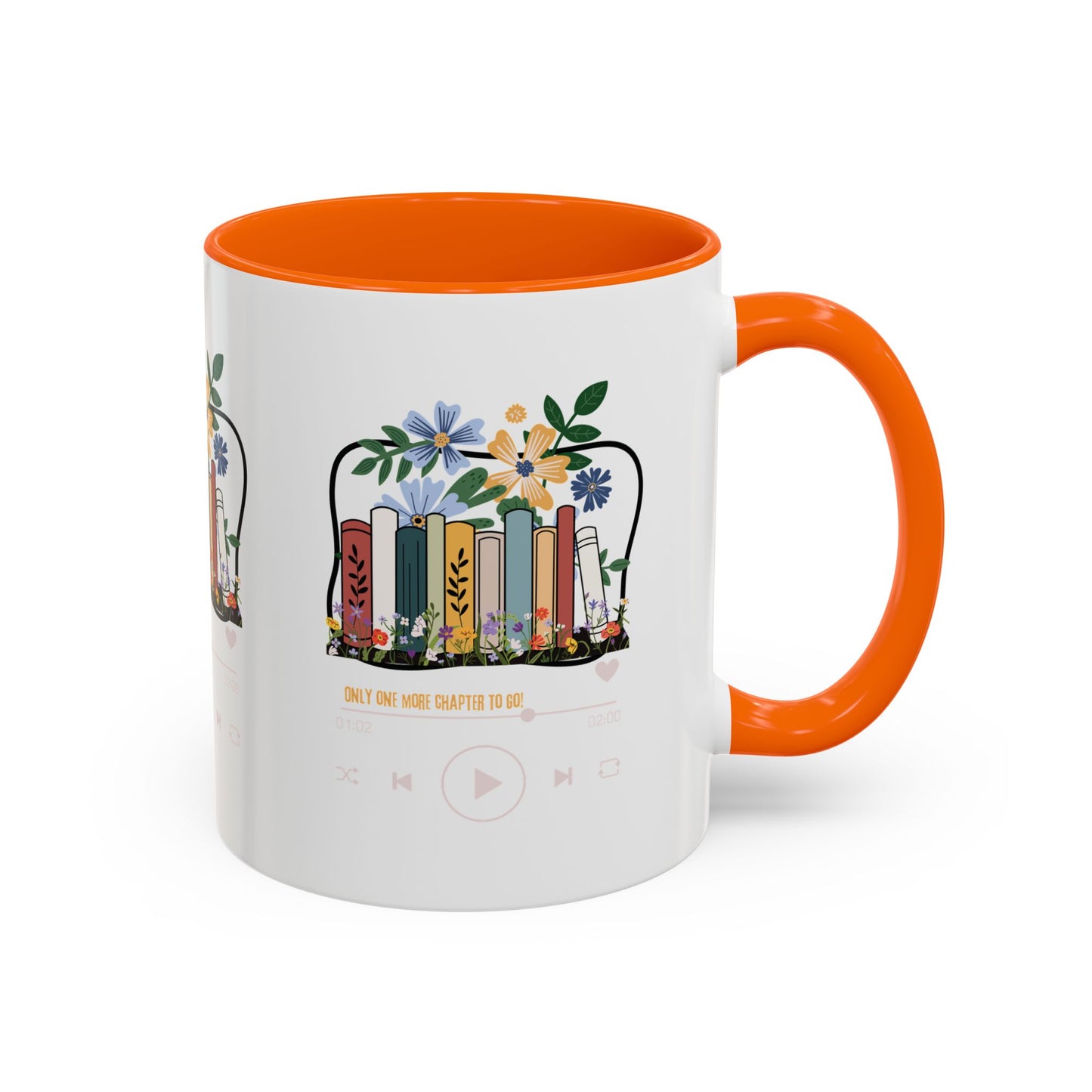 Book Lover's Accent Coffee Mug - Floral Design, Reading Gifts for Bibliophiles, Cozy Mornings, Home Office Decor, Literary Enthusiasts