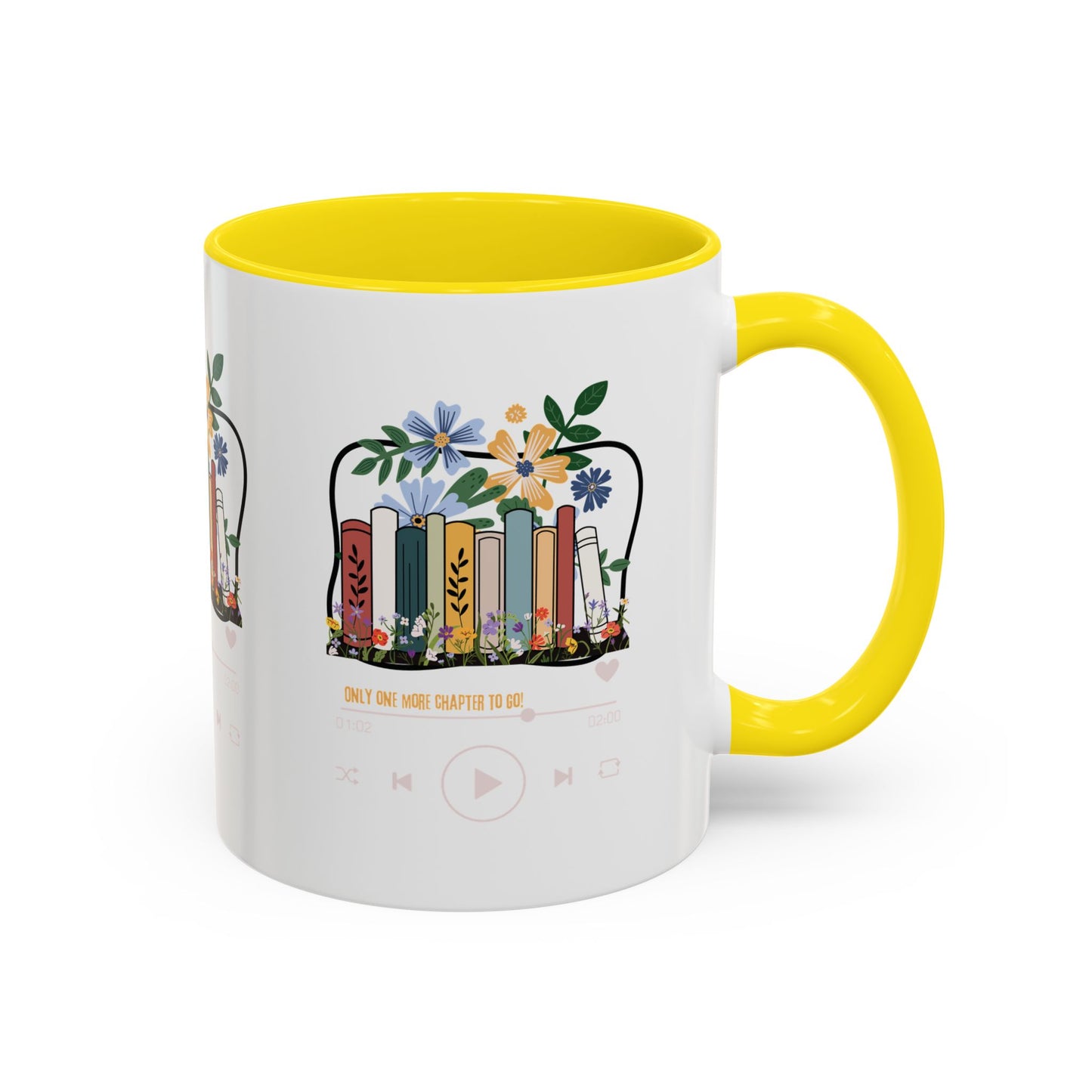 Book Lover's Accent Coffee Mug - Floral Design, Reading Gifts for Bibliophiles, Cozy Mornings, Home Office Decor, Literary Enthusiasts