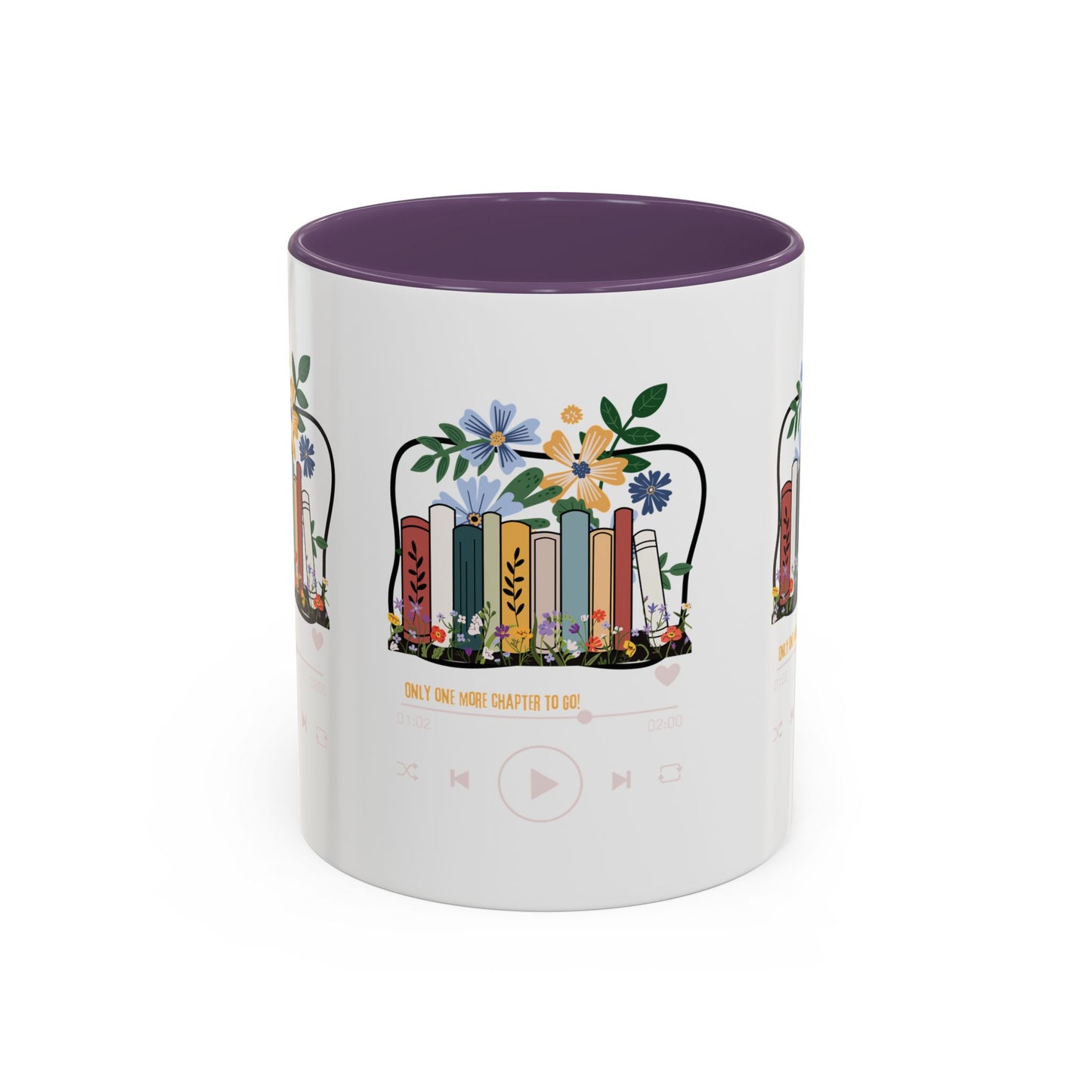 Book Lover's Accent Coffee Mug - Floral Design, Reading Gifts for Bibliophiles, Cozy Mornings, Home Office Decor, Literary Enthusiasts