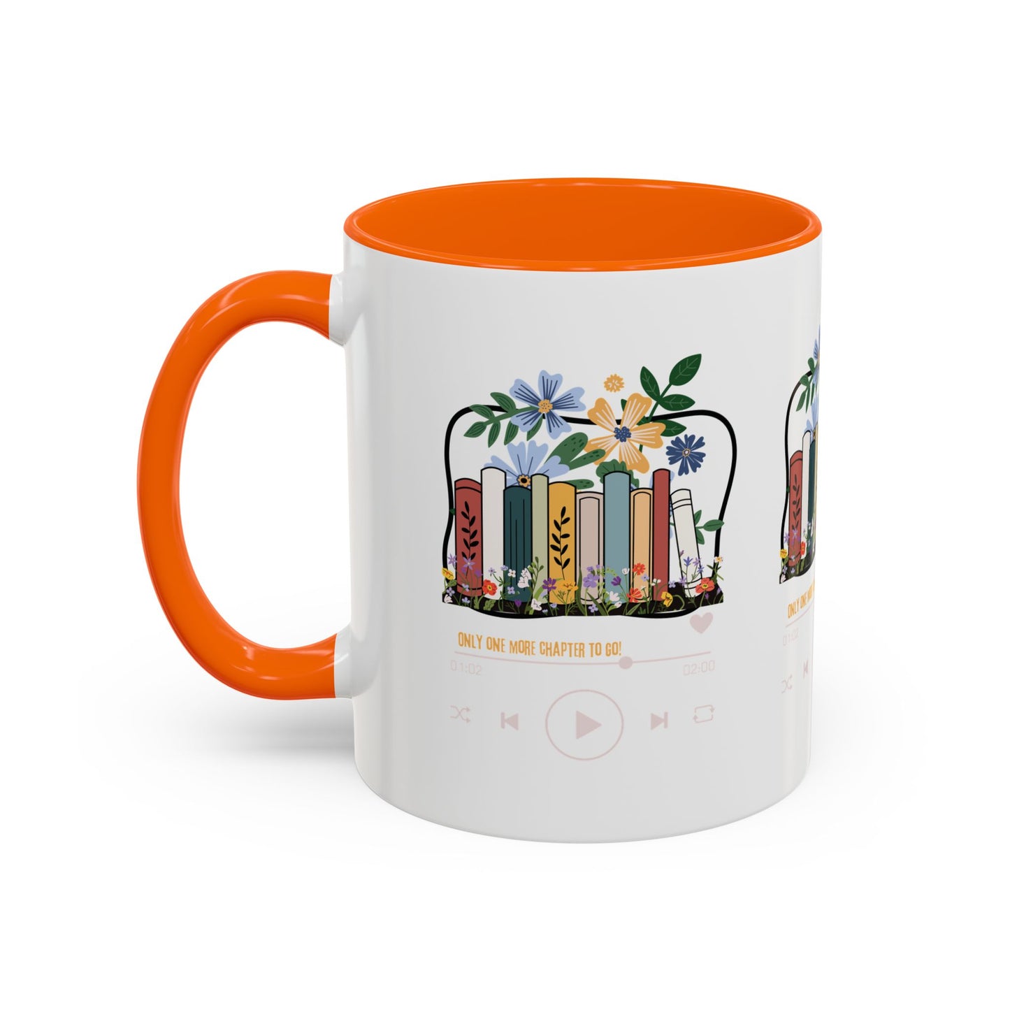 Book Lover's Accent Coffee Mug - Floral Design, Reading Gifts for Bibliophiles, Cozy Mornings, Home Office Decor, Literary Enthusiasts
