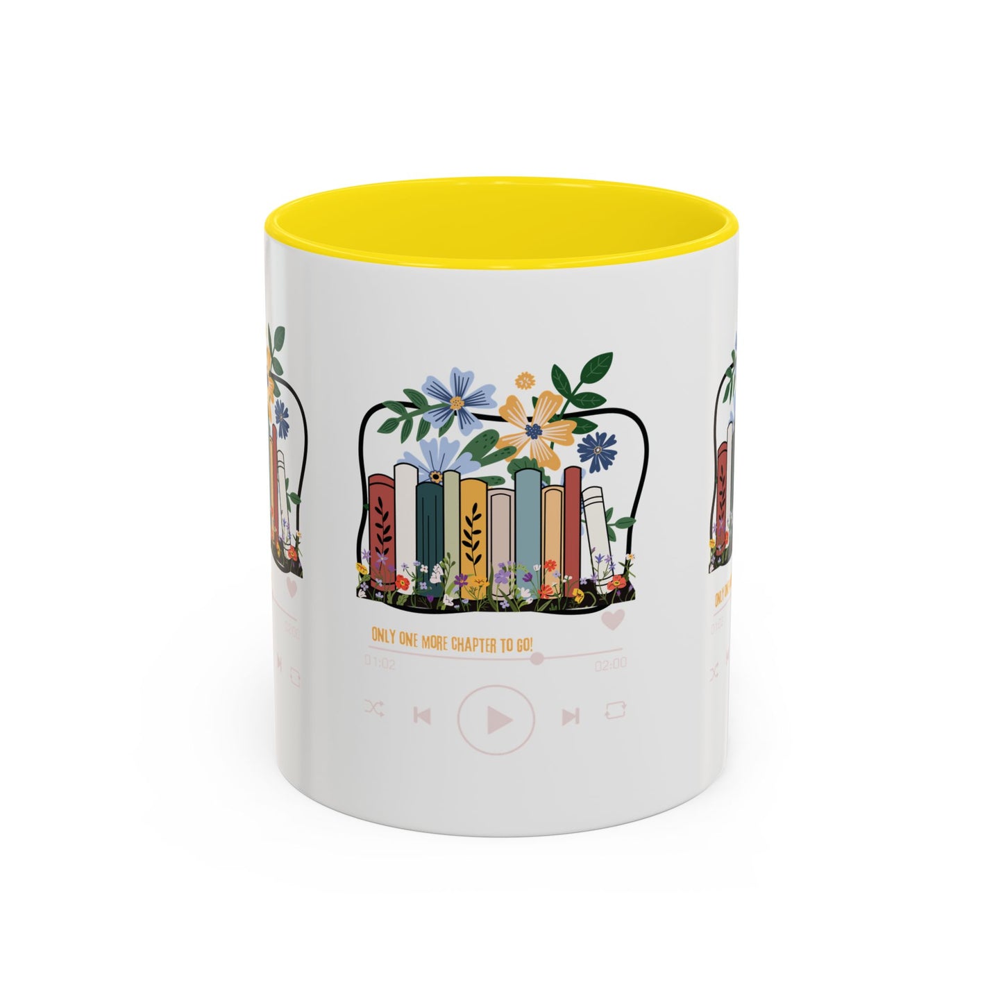 Book Lover's Accent Coffee Mug - Floral Design, Reading Gifts for Bibliophiles, Cozy Mornings, Home Office Decor, Literary Enthusiasts
