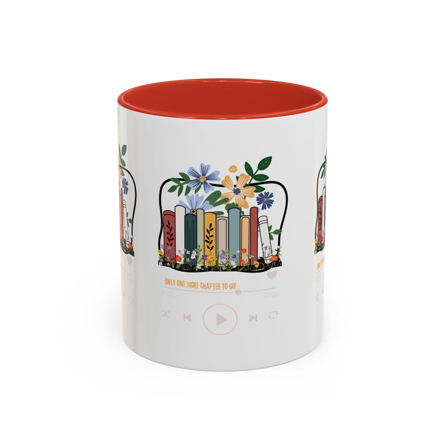 Book Lover's Accent Coffee Mug - Floral Design, Reading Gifts for Bibliophiles, Cozy Mornings, Home Office Decor, Literary Enthusiasts