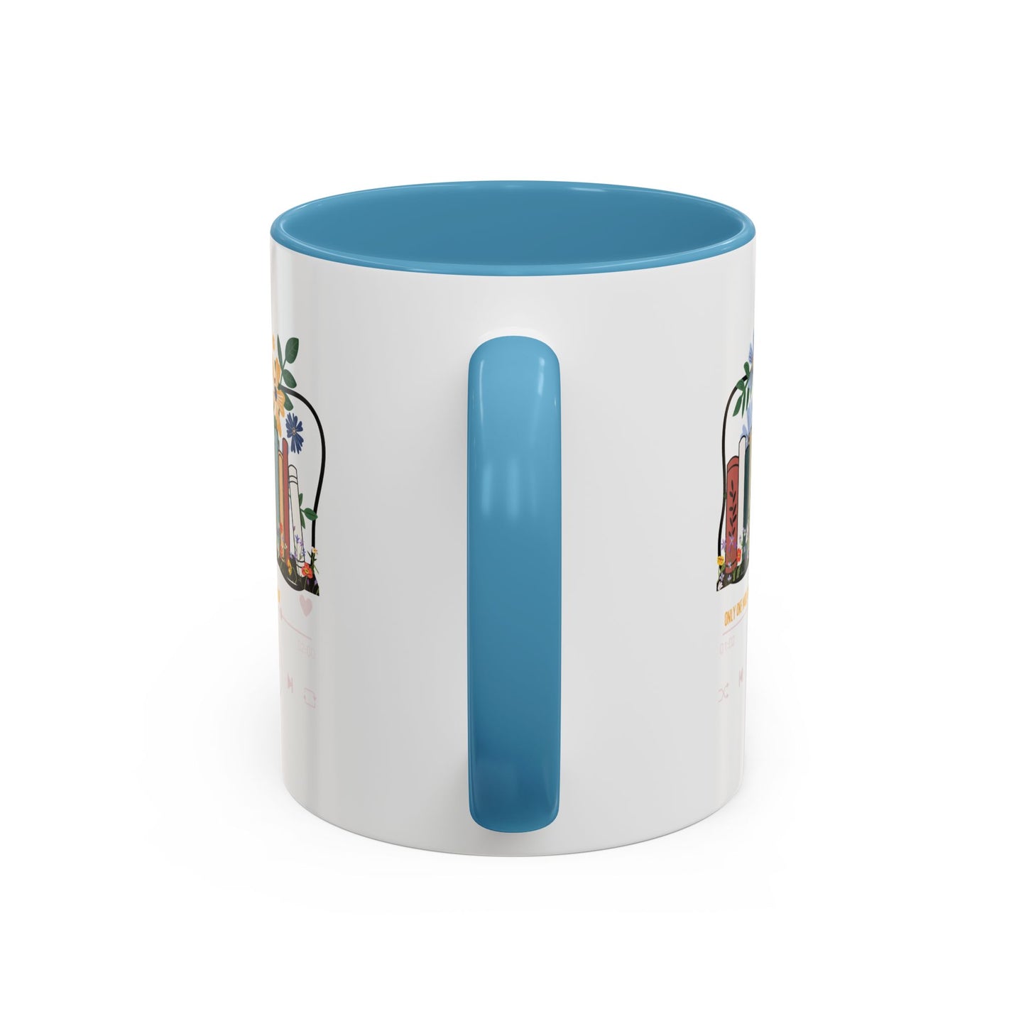 Book Lover's Accent Coffee Mug - Floral Design, Reading Gifts for Bibliophiles, Cozy Mornings, Home Office Decor, Literary Enthusiasts
