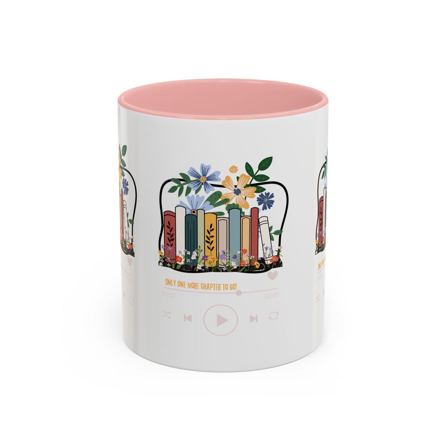 Book Lover's Accent Coffee Mug - Floral Design, Reading Gifts for Bibliophiles, Cozy Mornings, Home Office Decor, Literary Enthusiasts