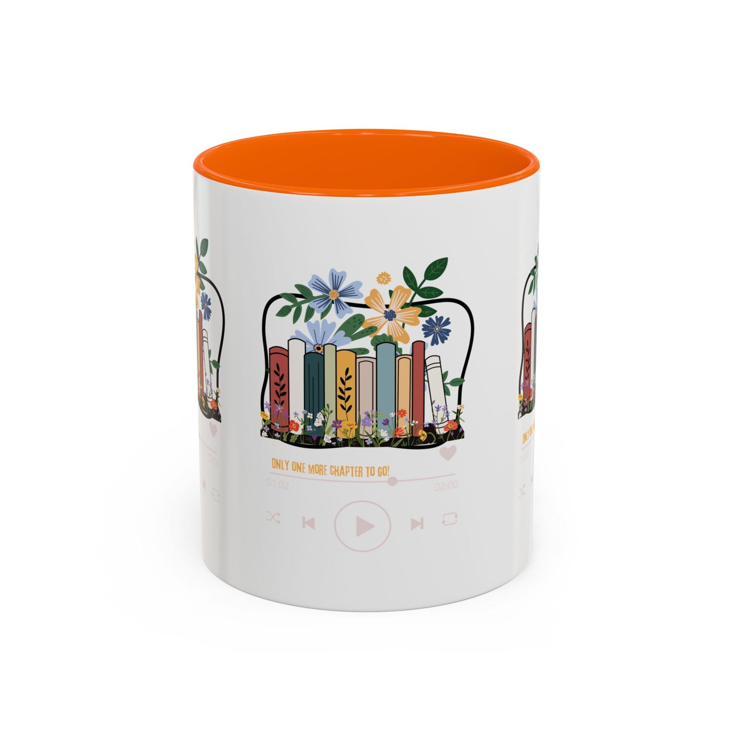 Book Lover's Accent Coffee Mug - Floral Design, Reading Gifts for Bibliophiles, Cozy Mornings, Home Office Decor, Literary Enthusiasts