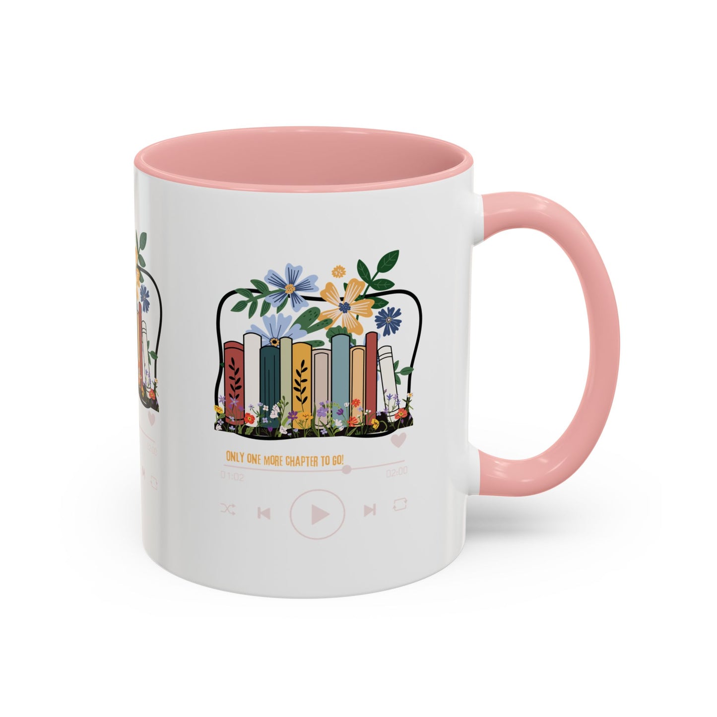 Book Lover's Accent Coffee Mug - Floral Design, Reading Gifts for Bibliophiles, Cozy Mornings, Home Office Decor, Literary Enthusiasts