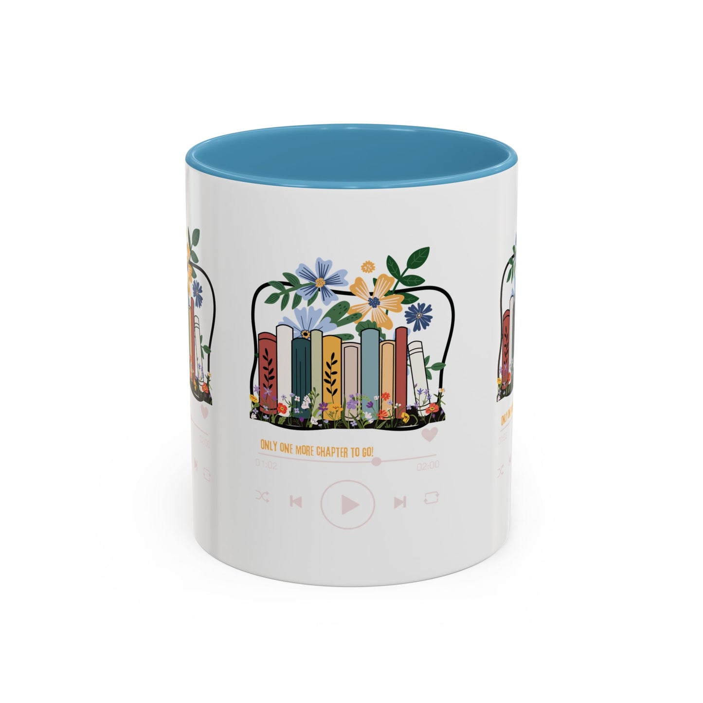 Book Lover's Accent Coffee Mug - Floral Design, Reading Gifts for Bibliophiles, Cozy Mornings, Home Office Decor, Literary Enthusiasts
