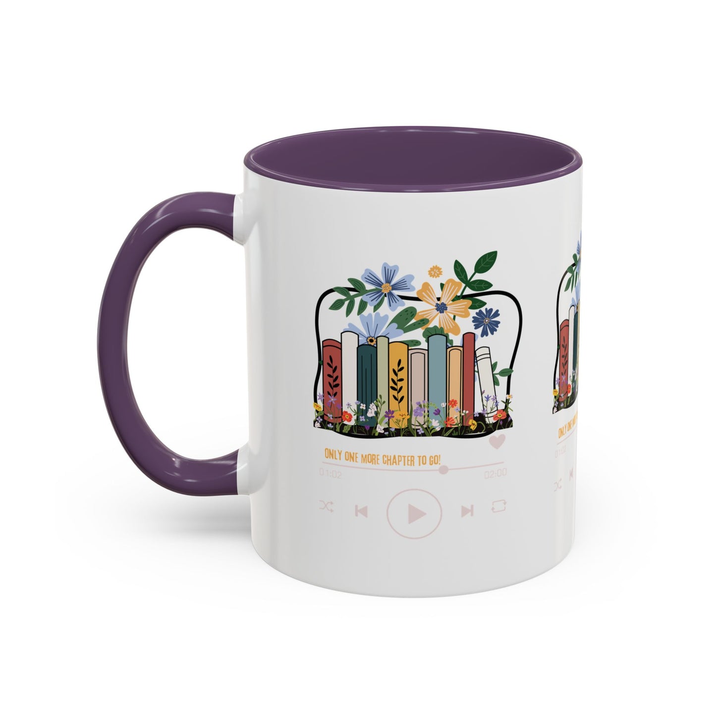 Book Lover's Accent Coffee Mug - Floral Design, Reading Gifts for Bibliophiles, Cozy Mornings, Home Office Decor, Literary Enthusiasts