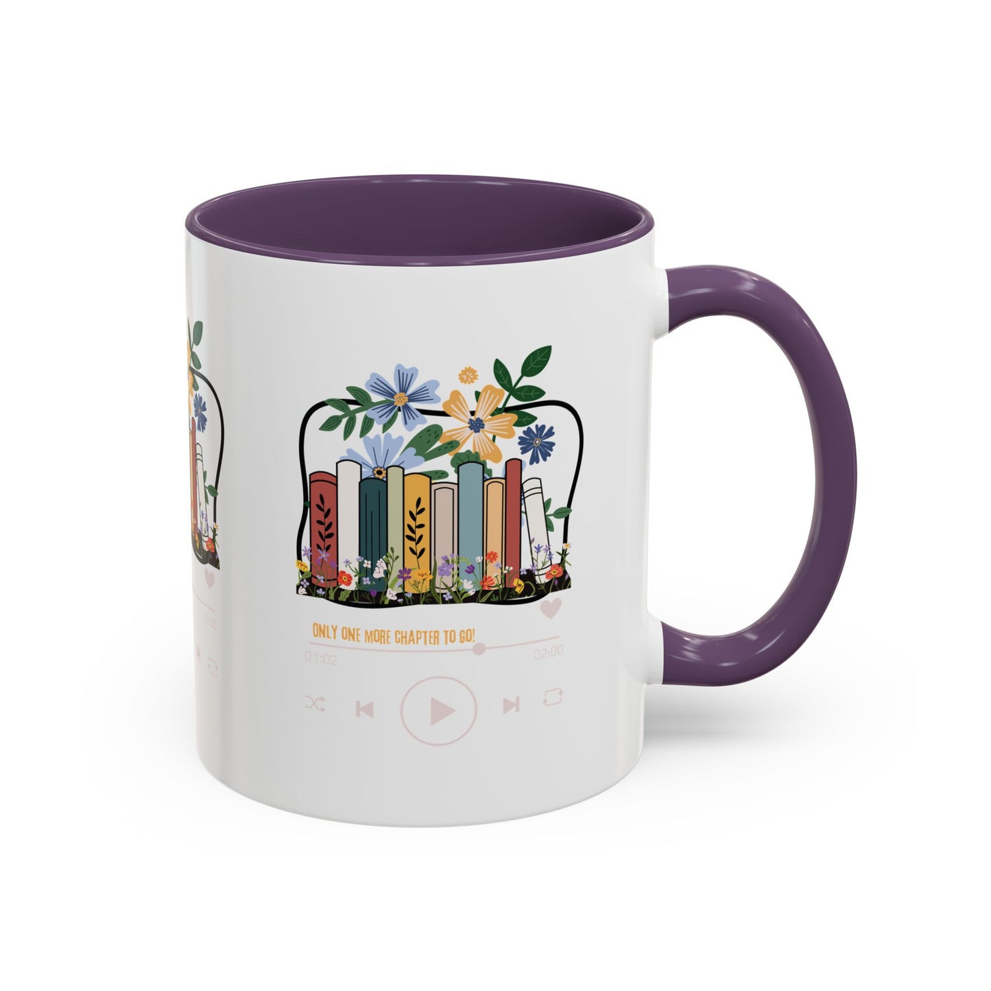 Book Lover's Accent Coffee Mug - Floral Design, Reading Gifts for Bibliophiles, Cozy Mornings, Home Office Decor, Literary Enthusiasts