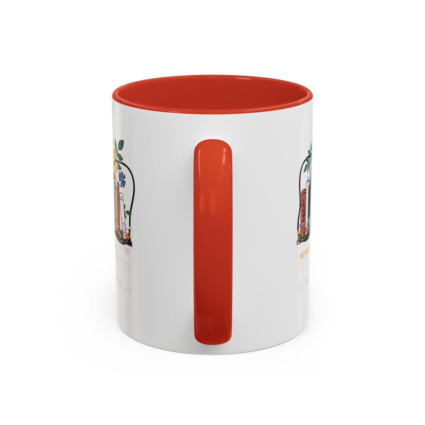 Book Lover's Accent Coffee Mug - Floral Design, Reading Gifts for Bibliophiles, Cozy Mornings, Home Office Decor, Literary Enthusiasts