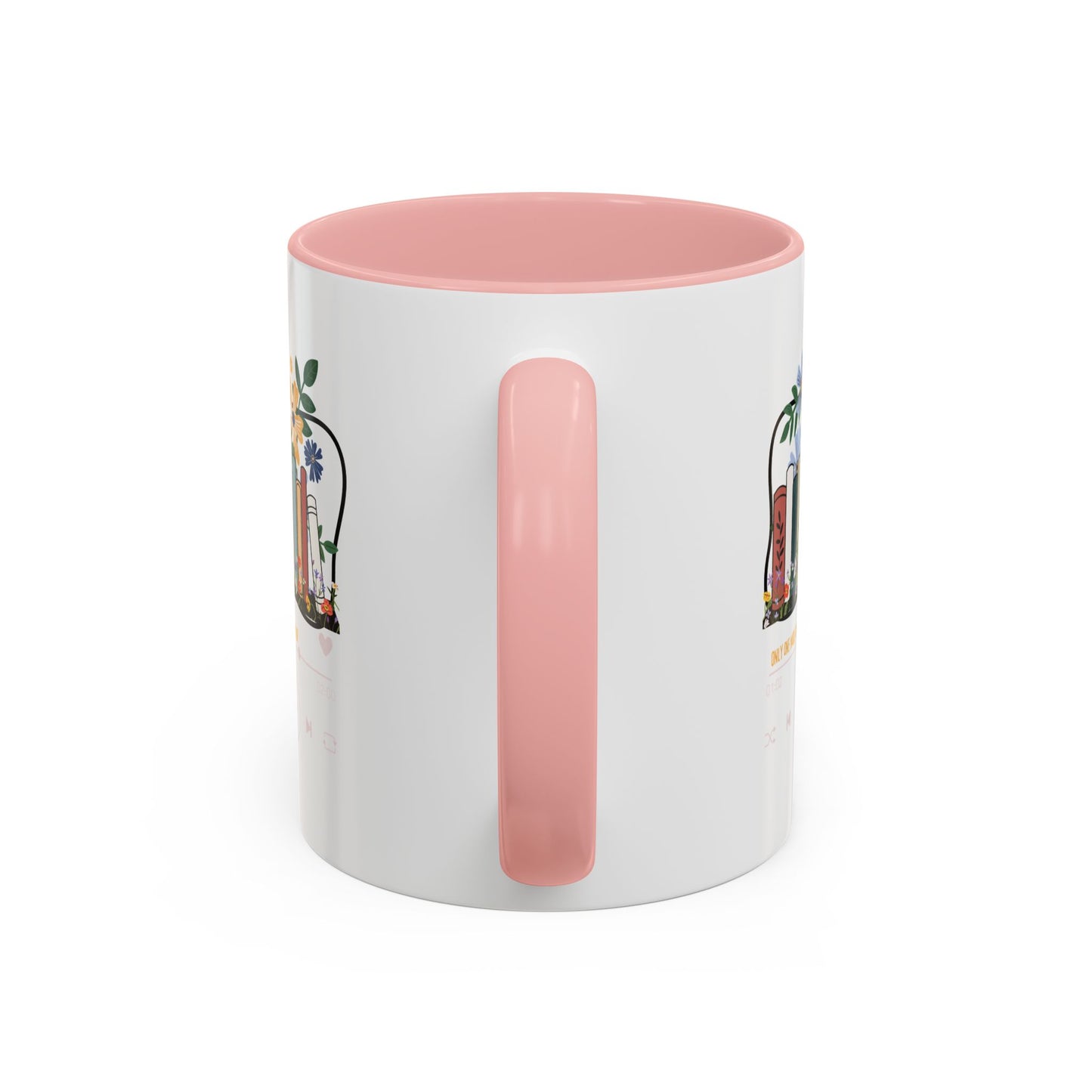 Book Lover's Accent Coffee Mug - Floral Design, Reading Gifts for Bibliophiles, Cozy Mornings, Home Office Decor, Literary Enthusiasts