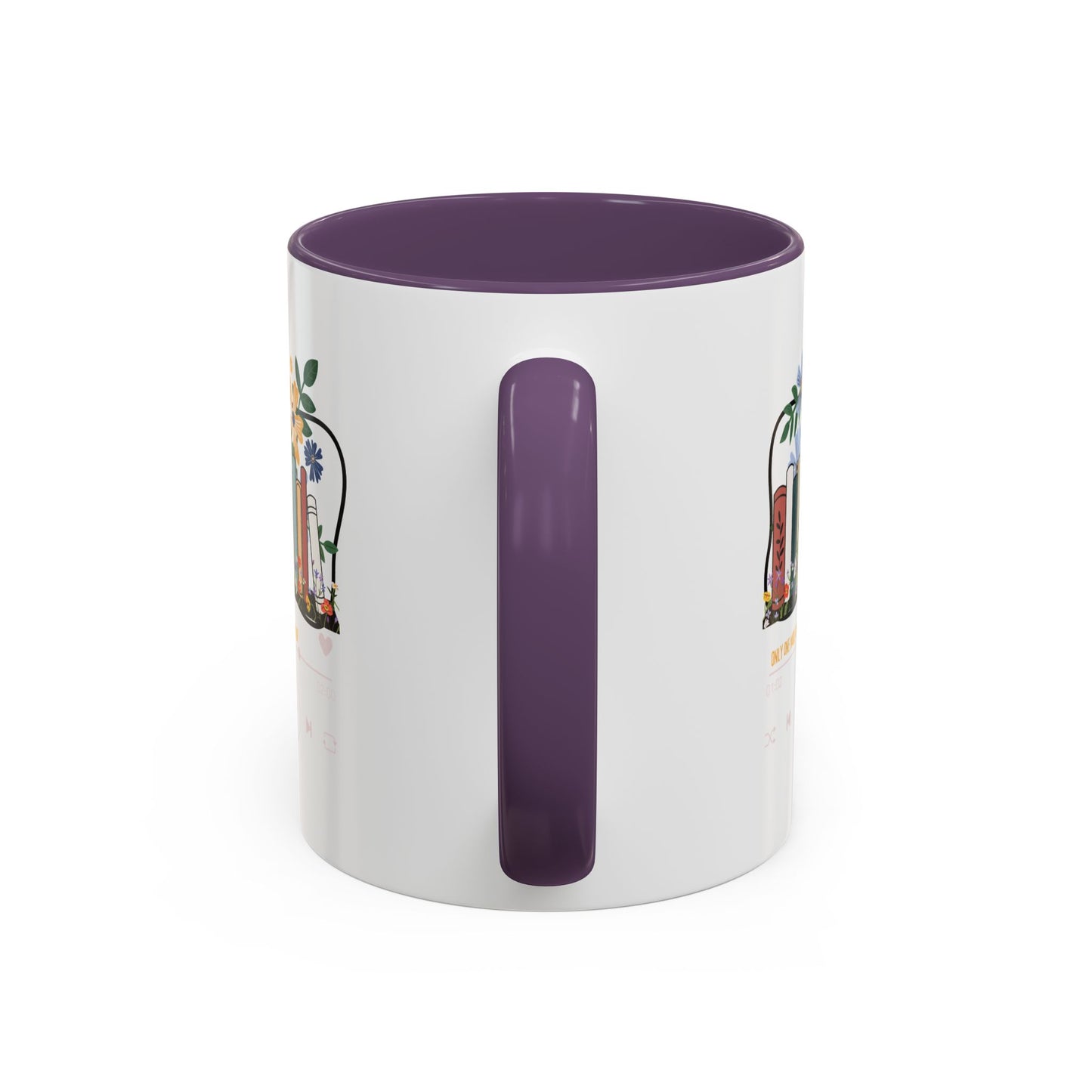 Book Lover's Accent Coffee Mug - Floral Design, Reading Gifts for Bibliophiles, Cozy Mornings, Home Office Decor, Literary Enthusiasts