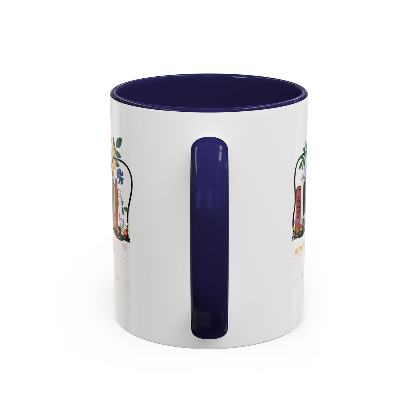 Book Lover's Accent Coffee Mug - Floral Design, Reading Gifts for Bibliophiles, Cozy Mornings, Home Office Decor, Literary Enthusiasts